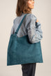 Ebony Tote Bag Petrol Suede