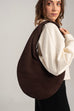 Disco Shoulder Bag Dark Brown Suede