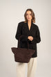 Nina Tote Bag Dark Brown Suede