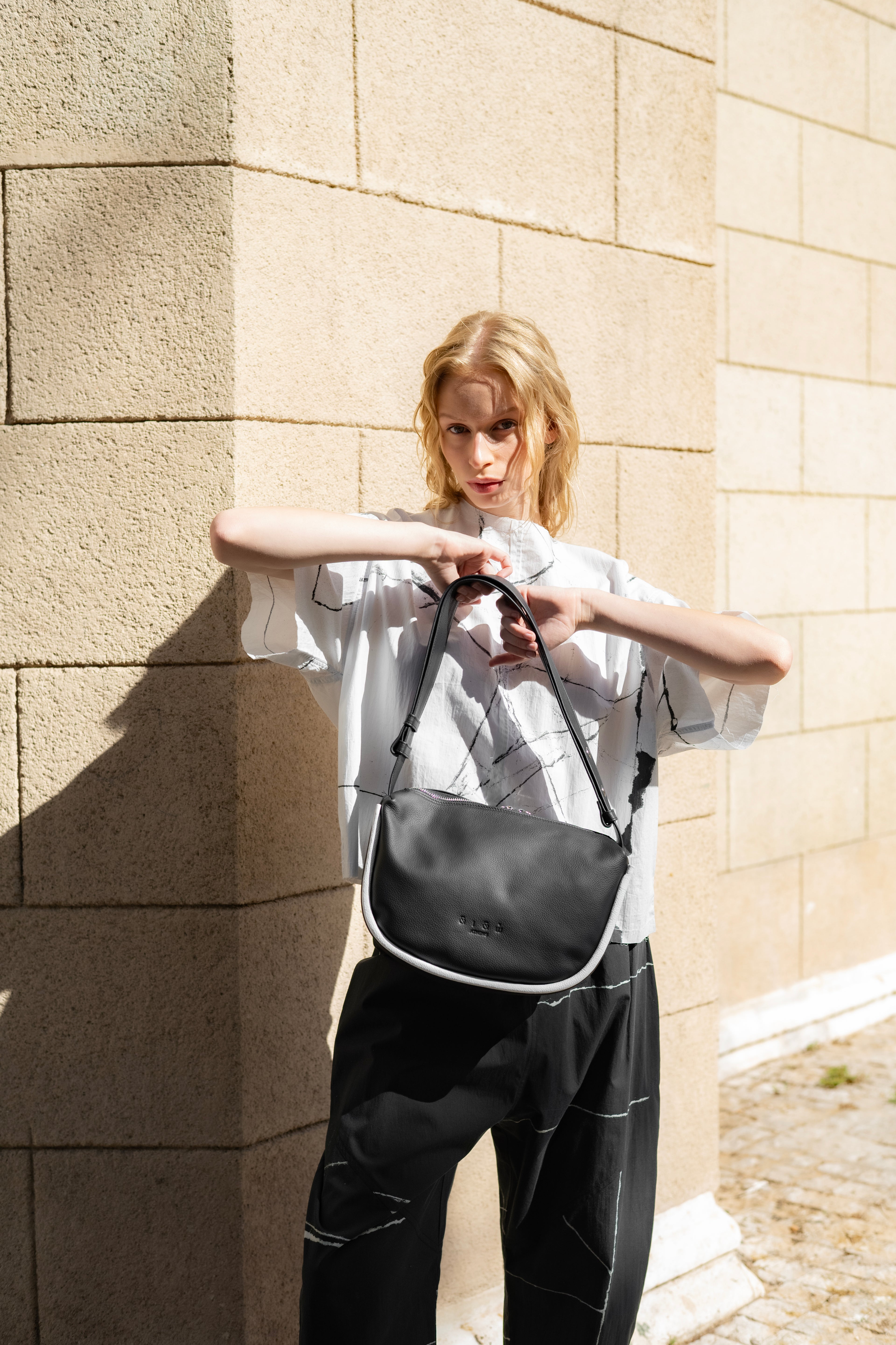 Mingus Shoulder/Cross body Bag Black And White