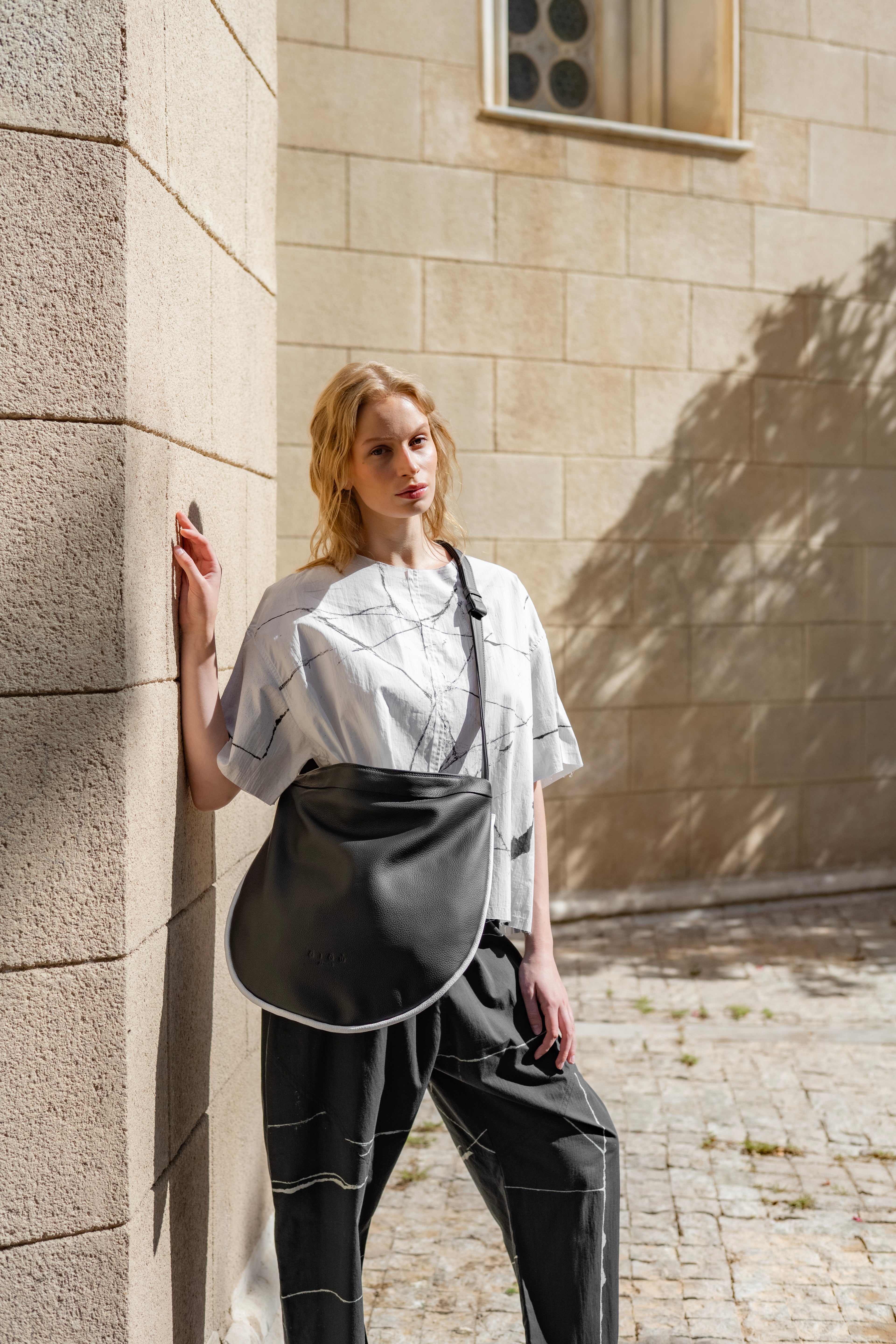 Aspa Shoulder/Crossbody Bag Black And White