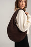 Disco Shoulder Bag Dark Brown Suede