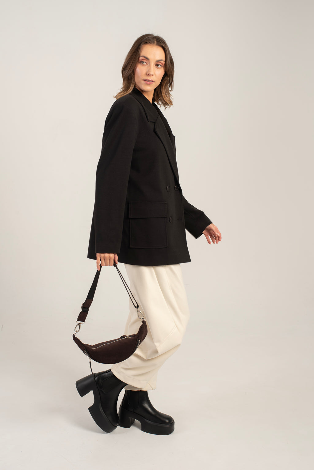 Small Cotto Crossbody Bag Dark Brown Suede