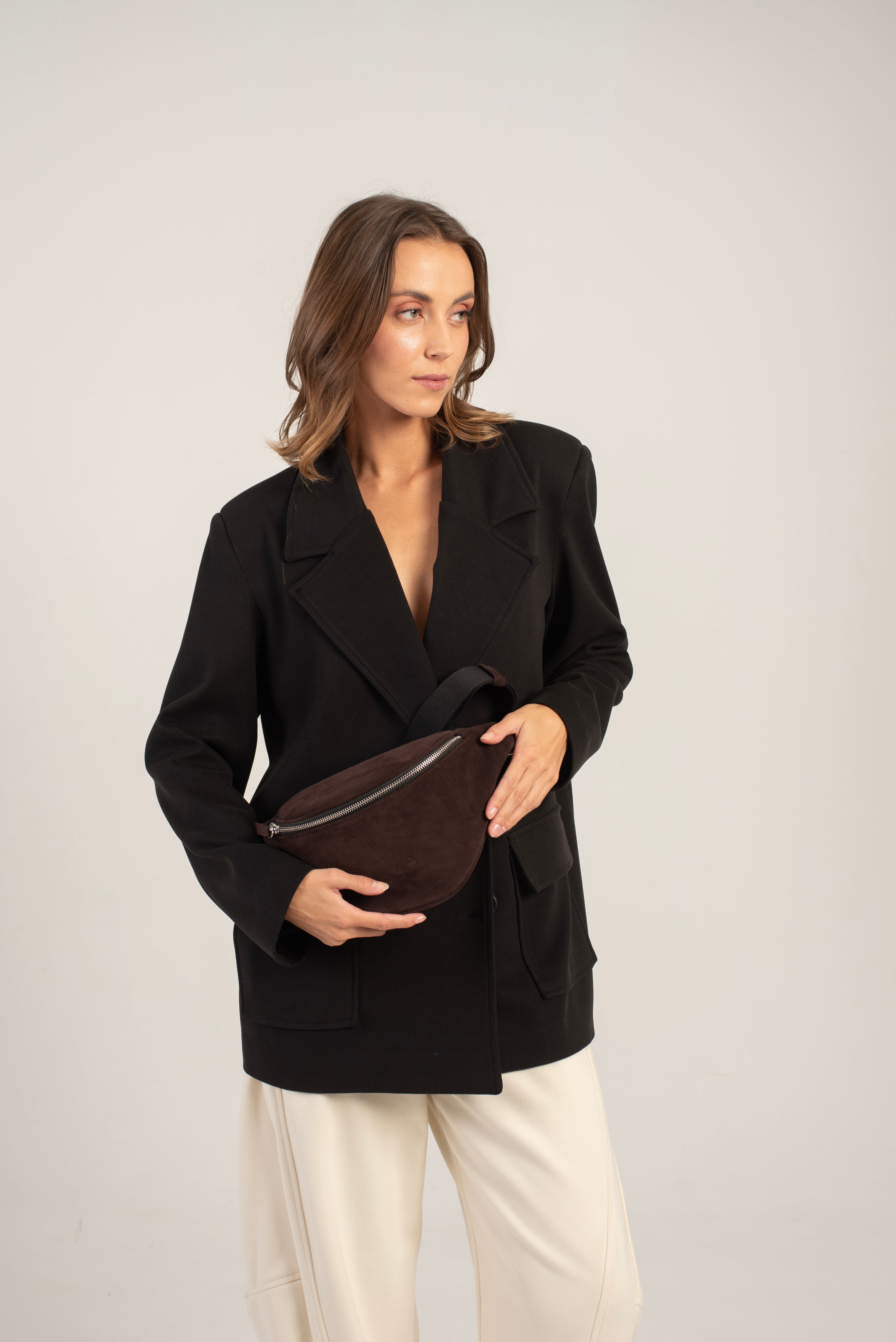 Small Cotto Crossbody Bag Dark Brown Suede