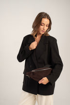 Small Cotto Crossbody Bag Dark Brown Suede