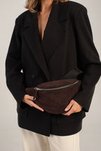 Small Cotto Crossbody Bag Dark Brown Suede