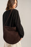 Aspa Shoulder/Crossbody Bag Dark Brown Suede