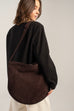 Aspa Shoulder/Crossbody Bag Dark Brown Suede