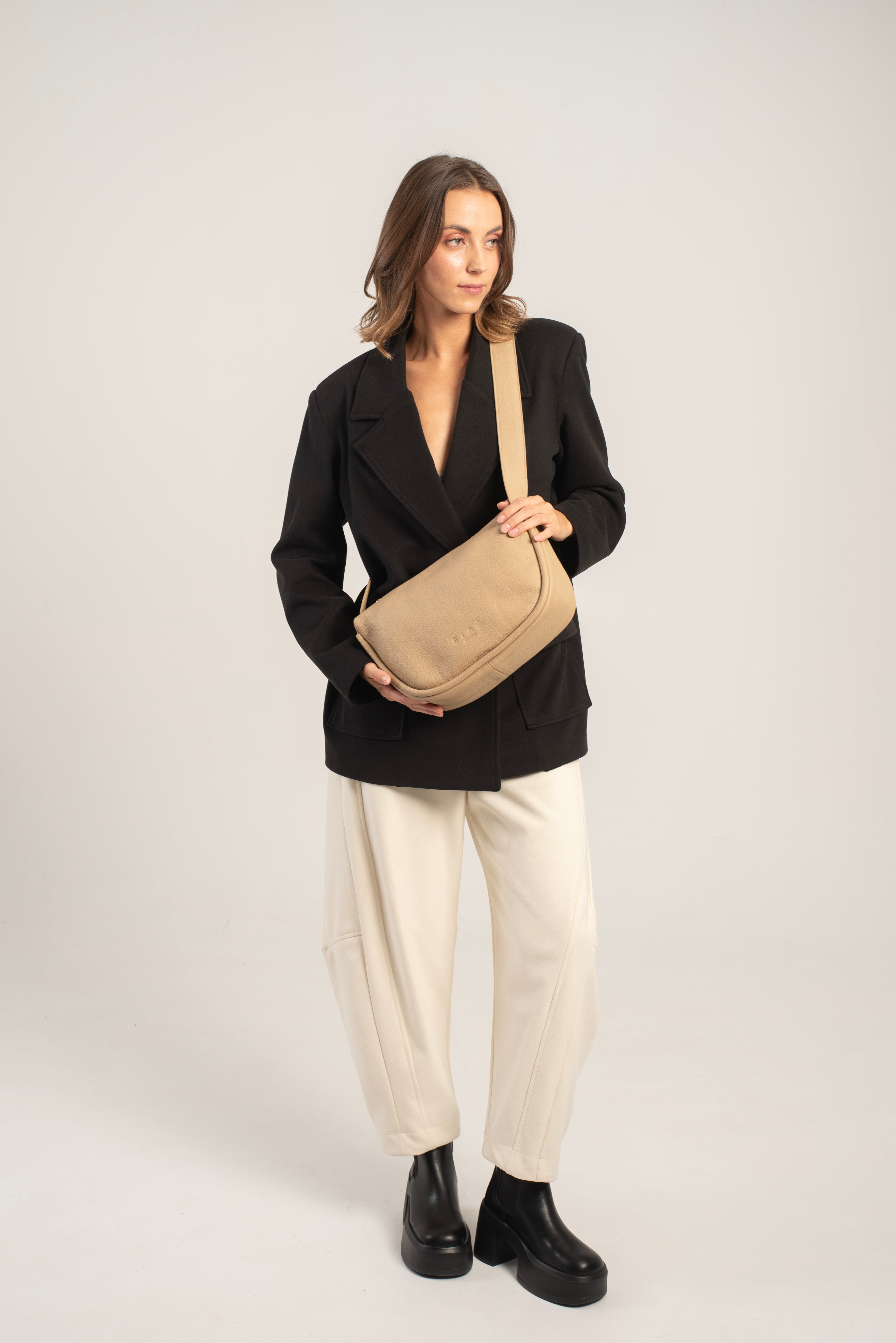 Mingus Shoulder/Cross Body Bag Beige