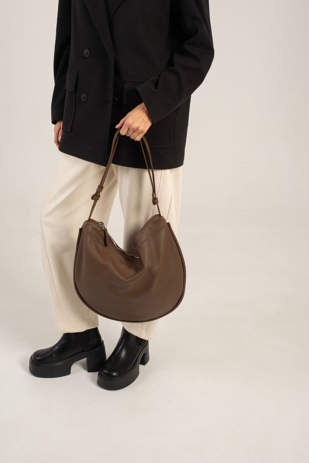 Aspa Shoulder/Crossbody Bag Dark Brown