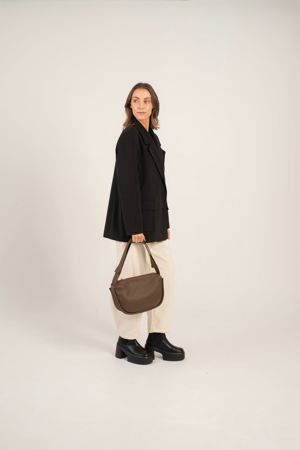 Mingus Shoulder/Cross Body Bag Dark Brown