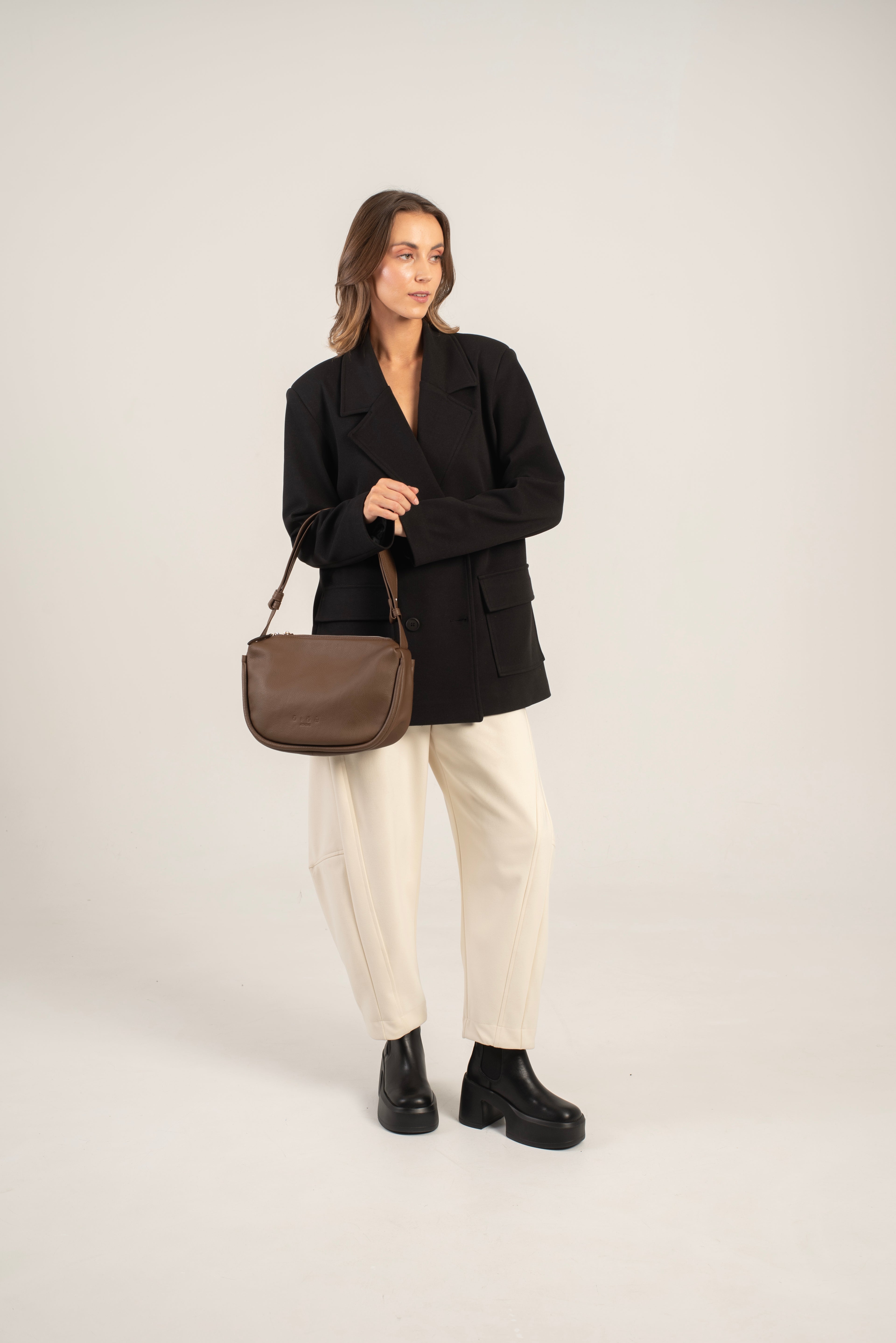Mingus Shoulder/Cross Body Bag Dark Brown